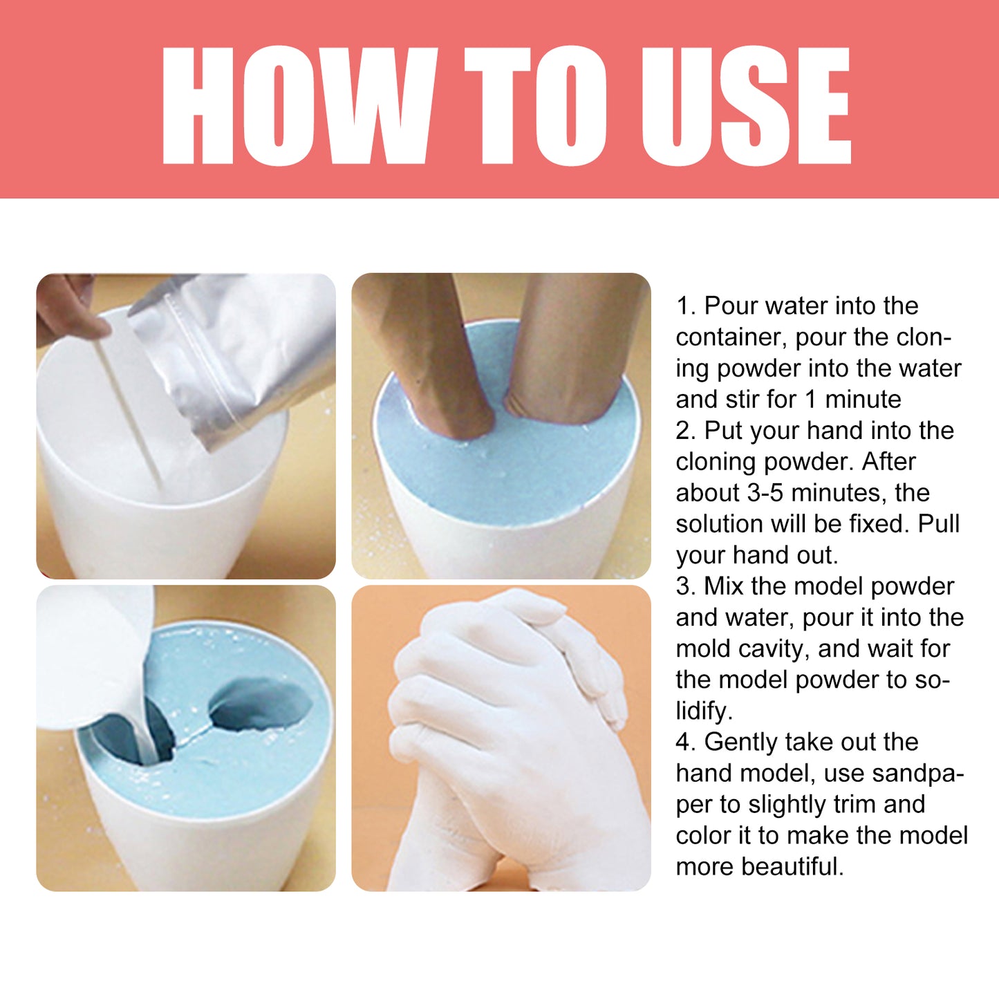 Dowmoo Hand Casting Kit, Three-Dimensional Hand Model Plaster Clone Model Homemade Commemorative Gift Crafts Health Eprolo https://www.cyberehub.com