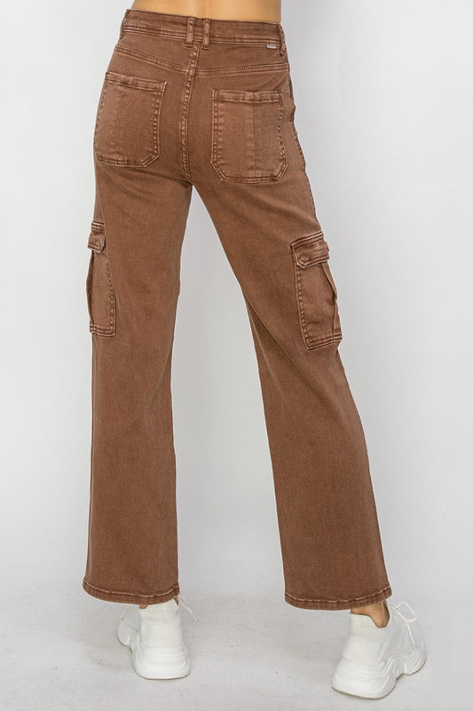 Risen Full Size High Rise Cargo Jeans Bottoms Bottoms Clothing Pants RISEN Ship from USA Women Trendsi https://www.cyberehub.com