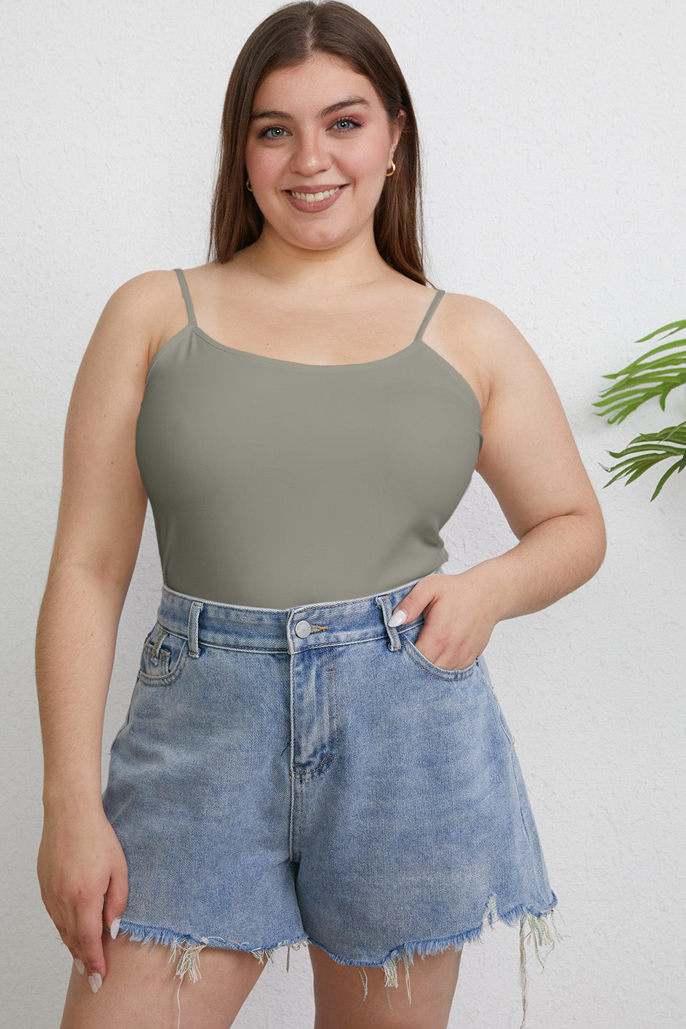 Basic Bae Full Size Round Neck Slim Cami Dark Gray Apparel/Tops Basic Bae Ship from USA TikTok Tops Trendsi USPS Walmart Walmart Apparel Trendsi https://www.cyberehub.com