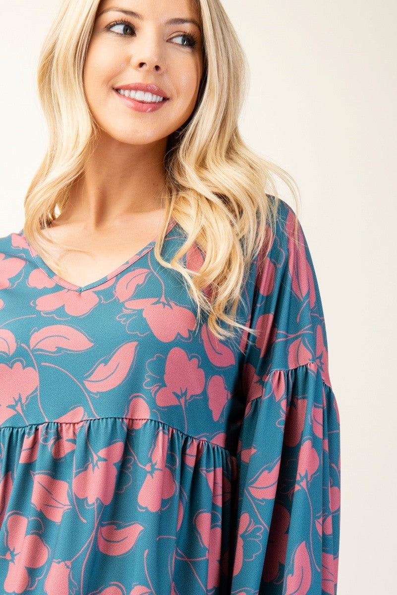 Celeste Full Size Tiered Floral V-Neck Long Sleeve Blouse Apparel/Tops Celeste Ship from USA TikTok Tops Trendsi USPS Walmart Walmart Apparel Trendsi https://www.cyberehub.com
