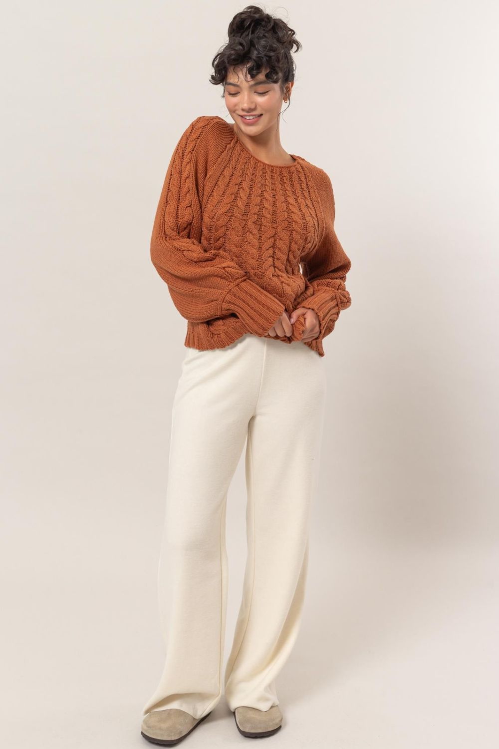 HYFVE Cable-Knit Round Neck Raglan Sleeve Sweater Tops/Jackets/Sweaters Clothing Tops HYFVE Ship from USA TikTok Trendsi USPS Walmart Trendsi https://www.cyberehub.com