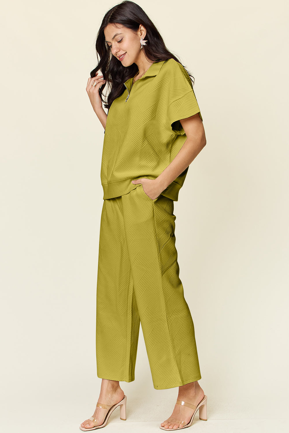 Double Take Full Size Texture Half Zip Short Sleeve Top and Pants Set Apparel/Tops Double Take Ship from USA TikTok Tops Trendsi USPS Walmart Walmart Apparel Trendsi https://www.cyberehub.com