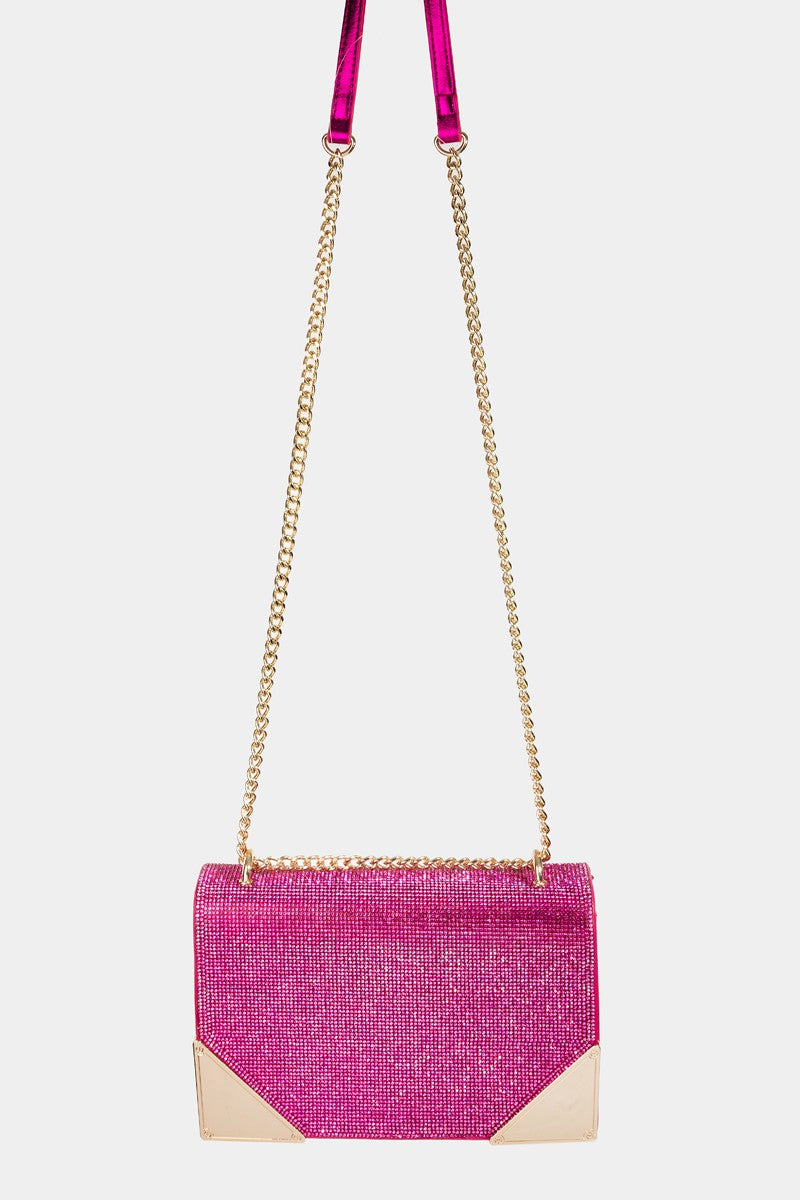 Fame Rhinestone Studded Rectangle Crossbody Bag FU One Size Fame Accessories Ship from USA TikTok USA Trendsi https://www.cyberehub.com