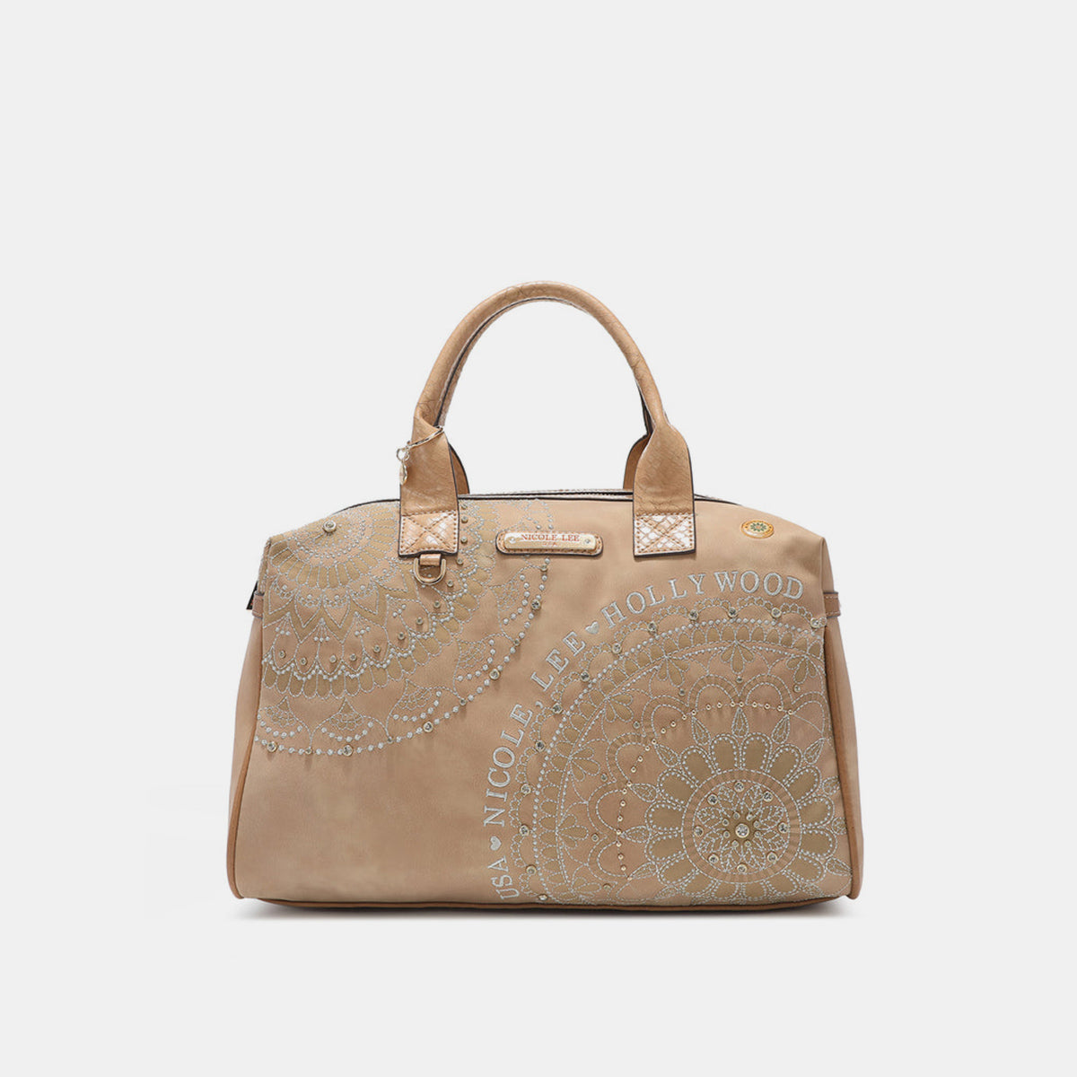 Nicole Lee USA rhinestone Decor Boston Bag Beige One Size Bag Bag Nicole Lee USA Ship from USA Women Trendsi https://www.cyberehub.com