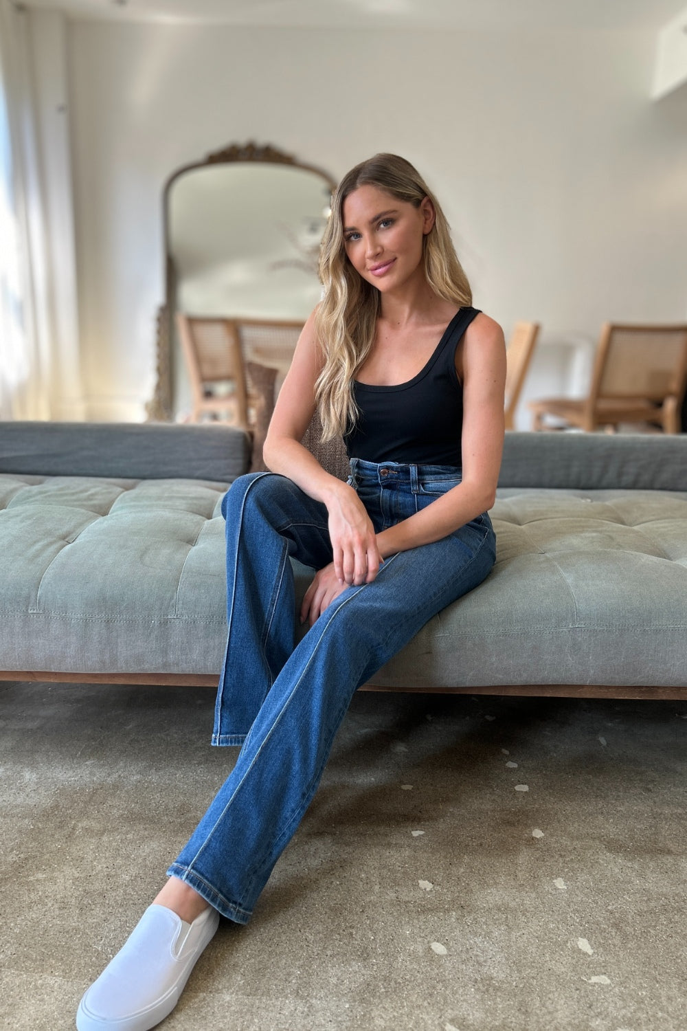Judy Blue Full Size High Waist Front Seam Detail Straight Jeans Bottoms Bottoms Clothing Judy Blue Ship from USA Women Trendsi https://www.cyberehub.com