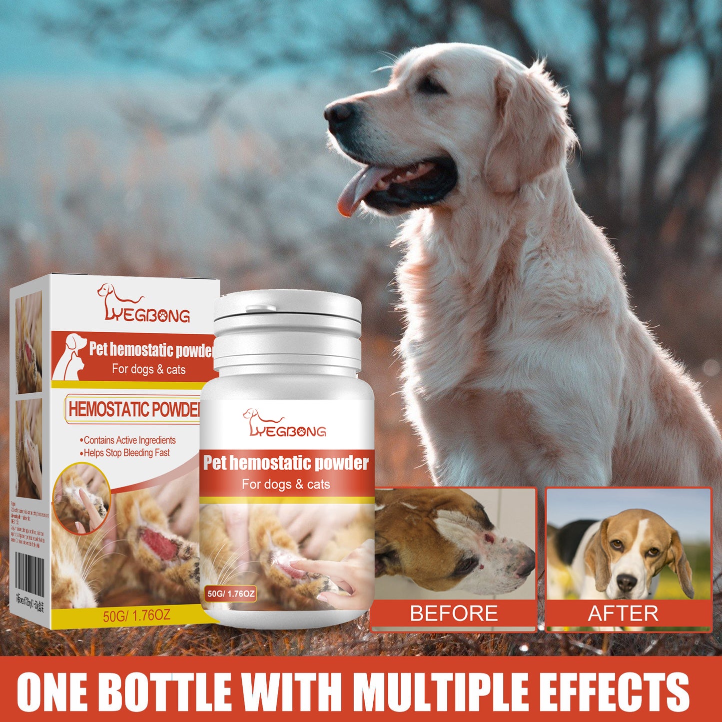 Yegbong Pet Hemostatic Powder, Skin Wound Cleaning Styptic Powder For Cats And Dogs Soothing Wound Healing Powder For Pets Pet Supplies Pet Eprolo https://www.cyberehub.com