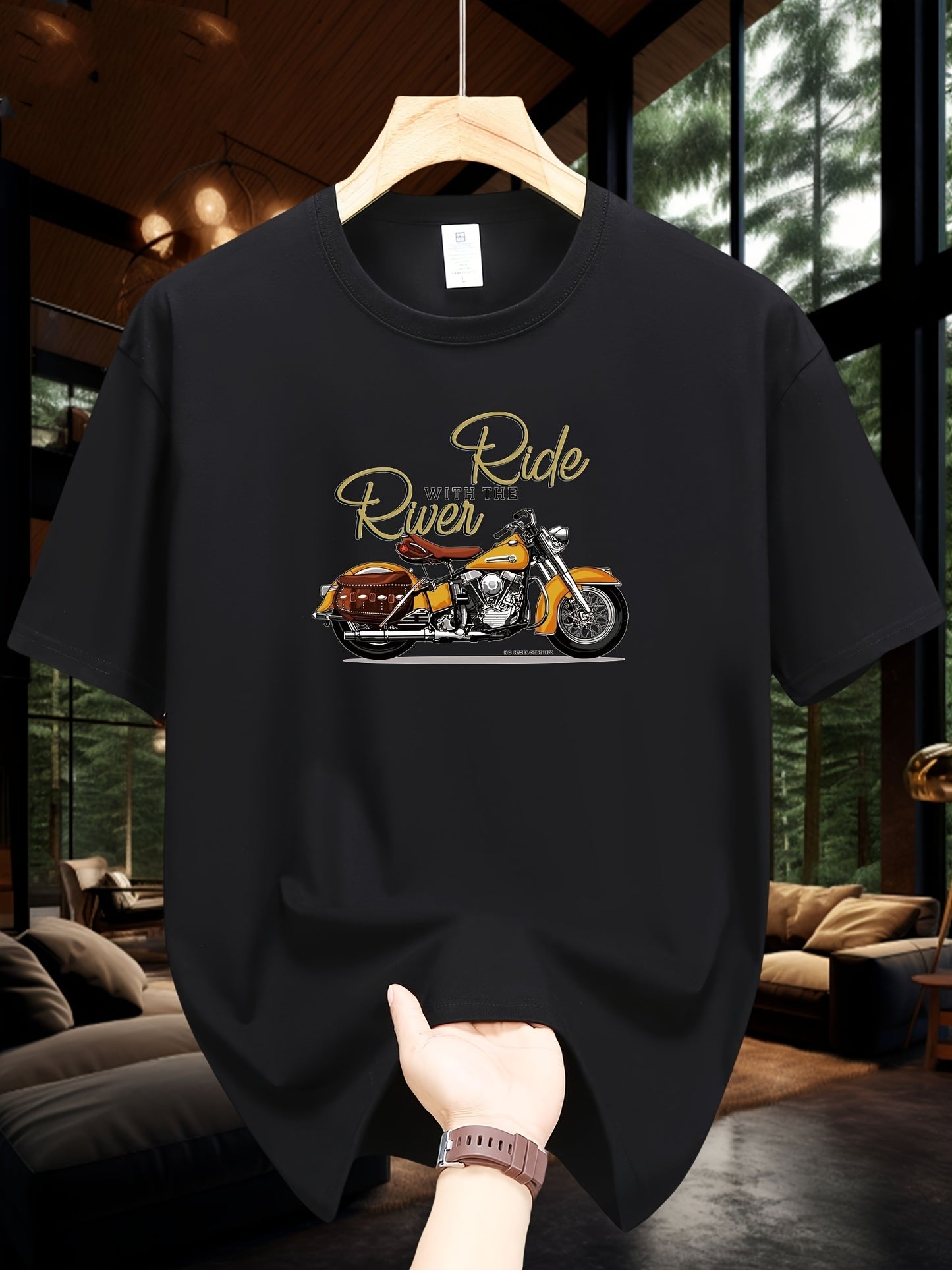 Men's Motorcycle Pattern Printed T-shirt, Short Sleeved Round Neck T-shirt, Summer Outdoor Men's Clothing Apparel/Shirt/Graphic Shirt SNULLO https://www.cyberehub.com