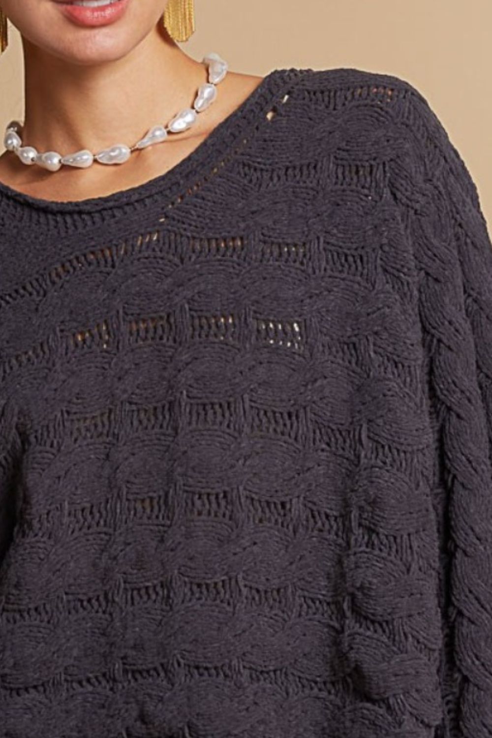 POL Round Neck Cable Knit Cropped Sweater Shirt Apparel Clothing Tops POL price-change-job-active Ship from USA Shirts USA Women Trendsi https://www.cyberehub.com