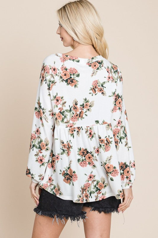 Super Lady Full Size Babydoll Floral Boat Neck Long Sleeve Blouse Apparel/Tops Ship from USA Super Lady TikTok Tops Trendsi USPS Walmart Walmart Apparel Trendsi https://www.cyberehub.com