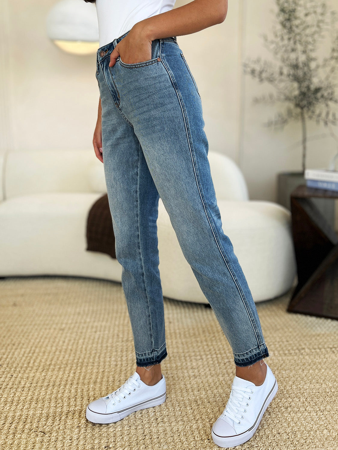 Judy Blue Full Size Mid Rise Rigid Magic Release Hem Jeans Bottoms Bottoms Clothing Judy Blue Ship from USA Women Trendsi https://www.cyberehub.com