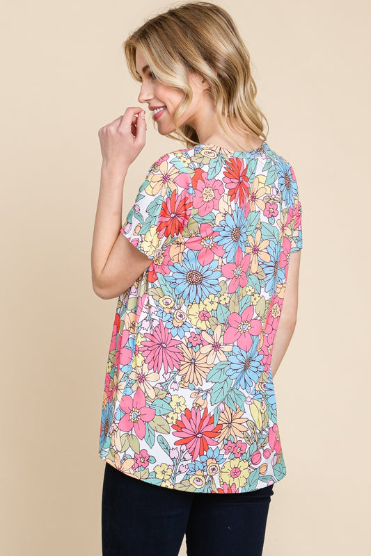 BOMBOM Floral Short Sleeve T-Shirt Tops/Jackets/Sweaters BOMBOM Clothing Tops Ship from USA TikTok Trendsi USPS Walmart Trendsi https://www.cyberehub.com