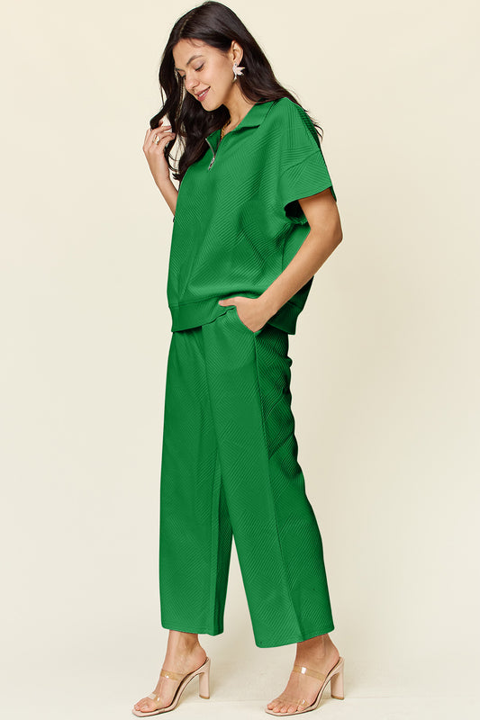 Double Take Full Size Texture Half Zip Short Sleeve Top and Pants Set Apparel/Tops Double Take Ship from USA TikTok Tops Trendsi USPS Walmart Walmart Apparel Trendsi https://www.cyberehub.com