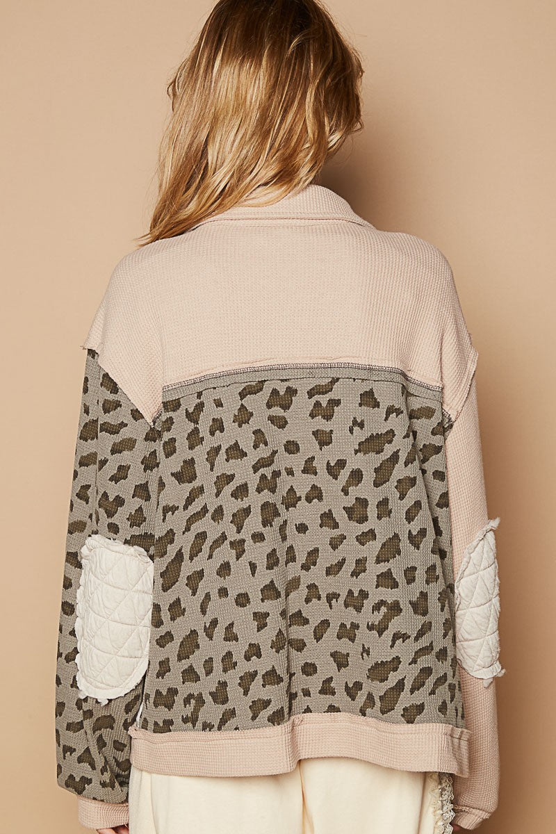 POL Leopard Exposed Seam Button Up Quilted Jacket Tops/Jackets/Sweaters Clothing Tops POL Ship from USA TikTok Trendsi USPS Walmart Trendsi https://www.cyberehub.com