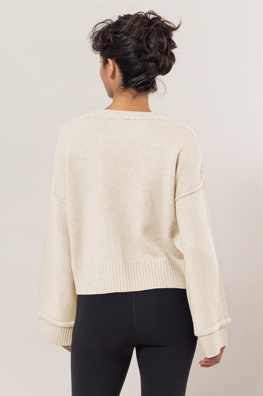 HYFVE Round Neck Dropped Shoulder Ribbed Sweater Tops/Jackets/Sweaters Clothing Tops HYFVE Ship from USA TikTok Trendsi USPS Walmart Trendsi https://www.cyberehub.com
