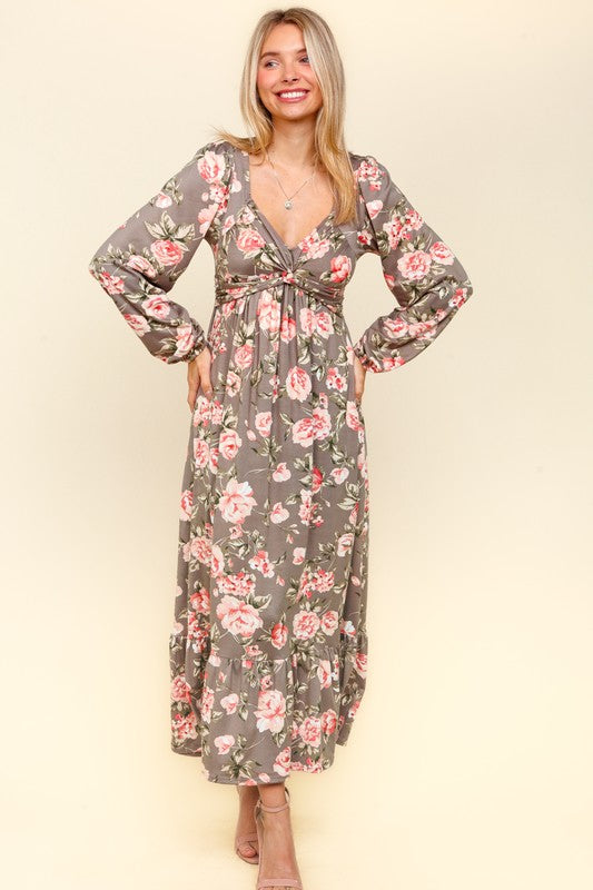 Haptics Twisted Detail Ruffled Hem Floral Dress with Side Pockets Apparel Apparel Haptics Ship from USA TikTok Trendsi Trendsi https://www.cyberehub.com