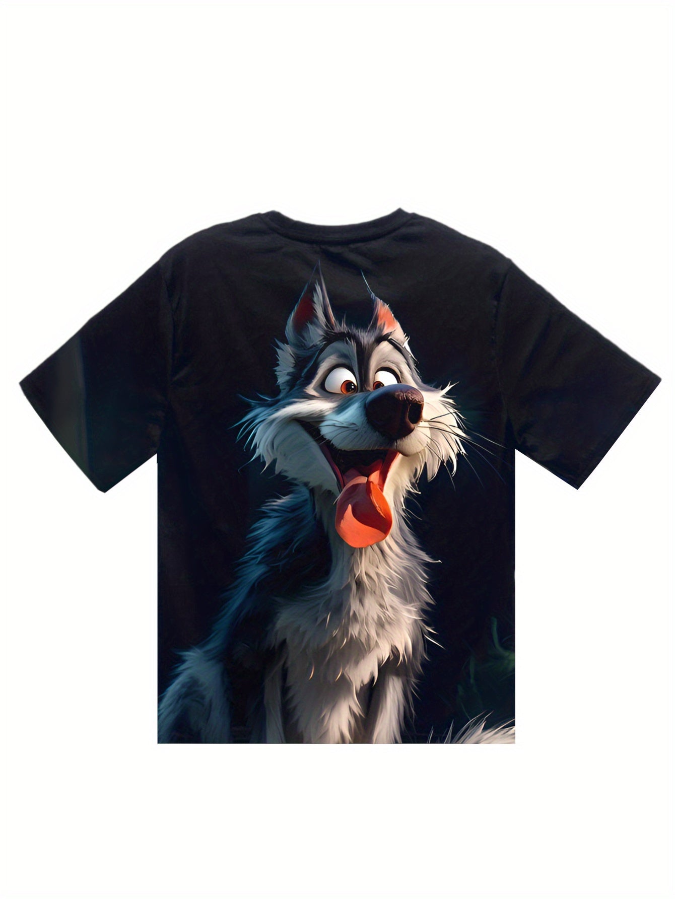 Men's 3D Wolf Print T-shirt - Casual Round Neck, Short Sleeved, Breathable Polyester - Perfect For Summer Outdoor And Casual Wear Apparel/Shirt/Graphic Shirt SNULLO https://www.cyberehub.com