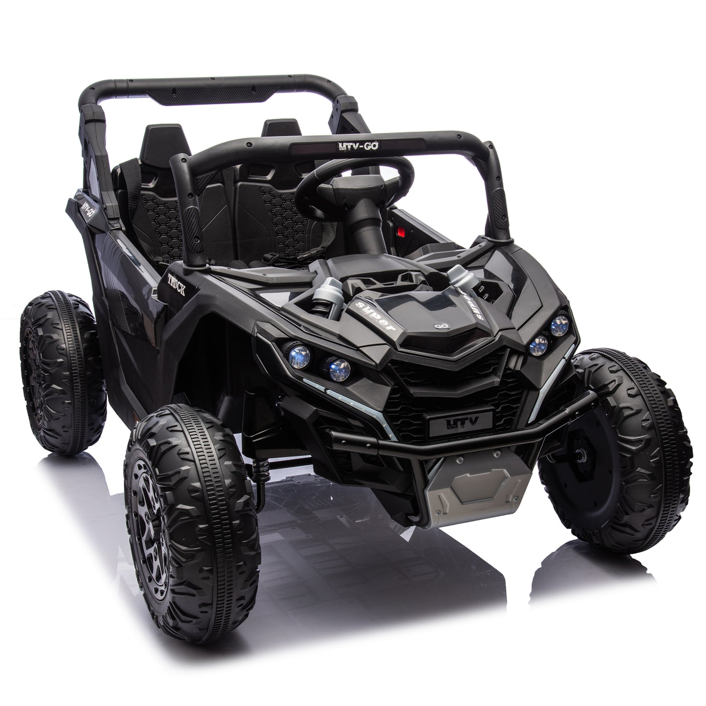 24V Two-Seater Kids Ride On UTV W/Parents Remote Control,Four-Wheel Suspension,Slow Start,Large wheel design,Anti-collision bar,Storage space,Music,USB,Bluetooth,Volume control,LED lights for Kids 3+. Giga Kids Toys Giga https://www.cyberehub.com