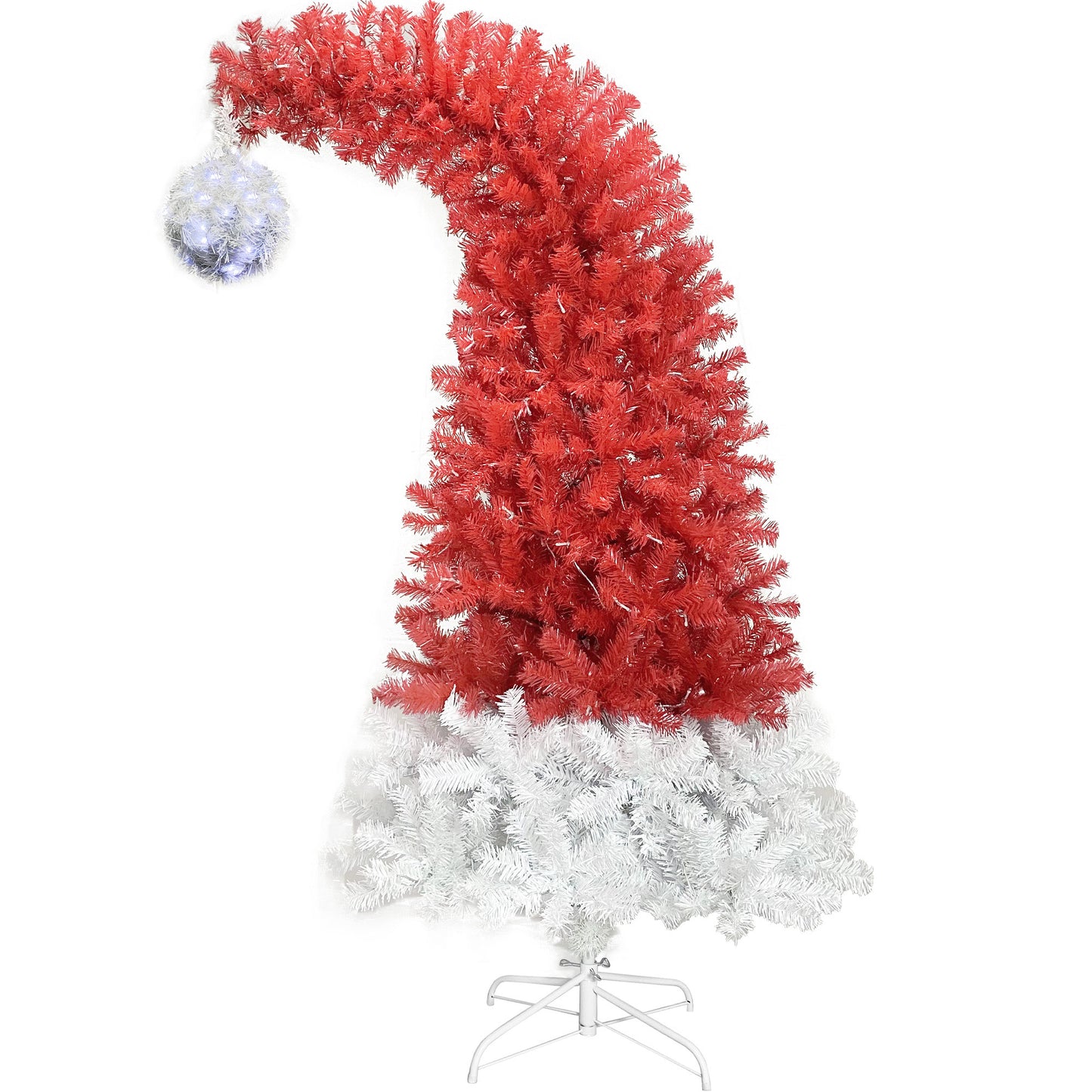 6FT Hinged Fir Artificial Fir Bent Top Christmas Tree, Xmas Tree Bendable Santa Hat Style Christmas Tree Holiday Decoration,1250 Lush Branch Tips, 300 LED Lights X-mas Furniture Giga Giga https://www.cyberehub.com