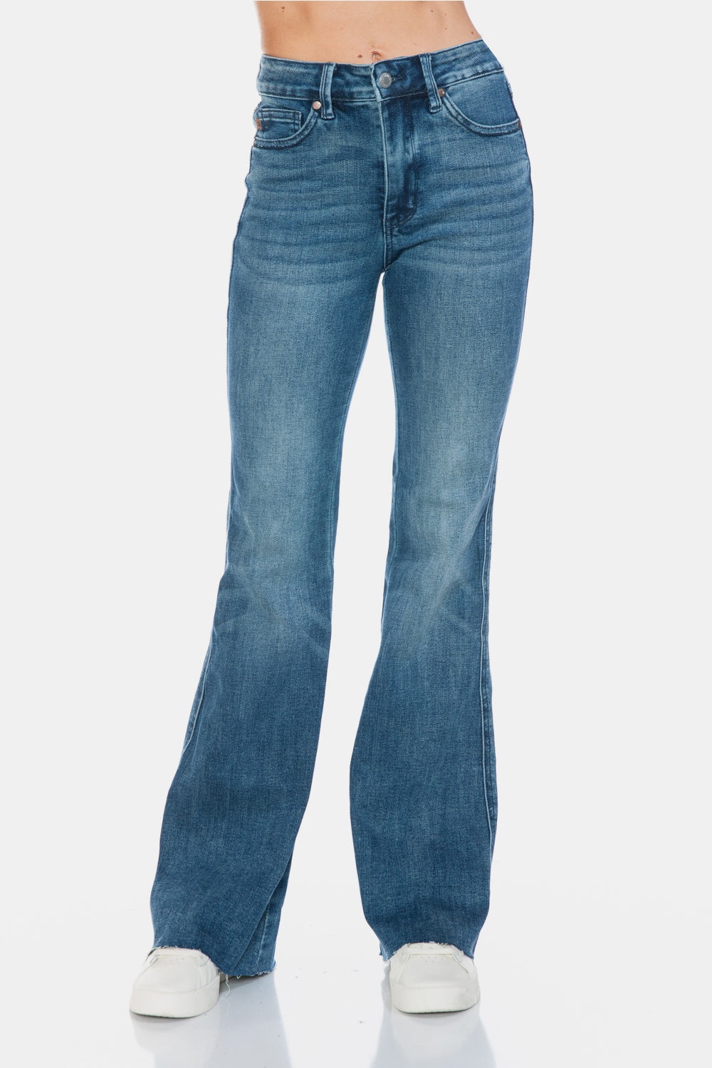 Judy Blue Full Size Tummy Control Cut Hem Flare Jeans Bottoms Bottoms Clothing Judy Blue Ship from USA Women Trendsi https://www.cyberehub.com