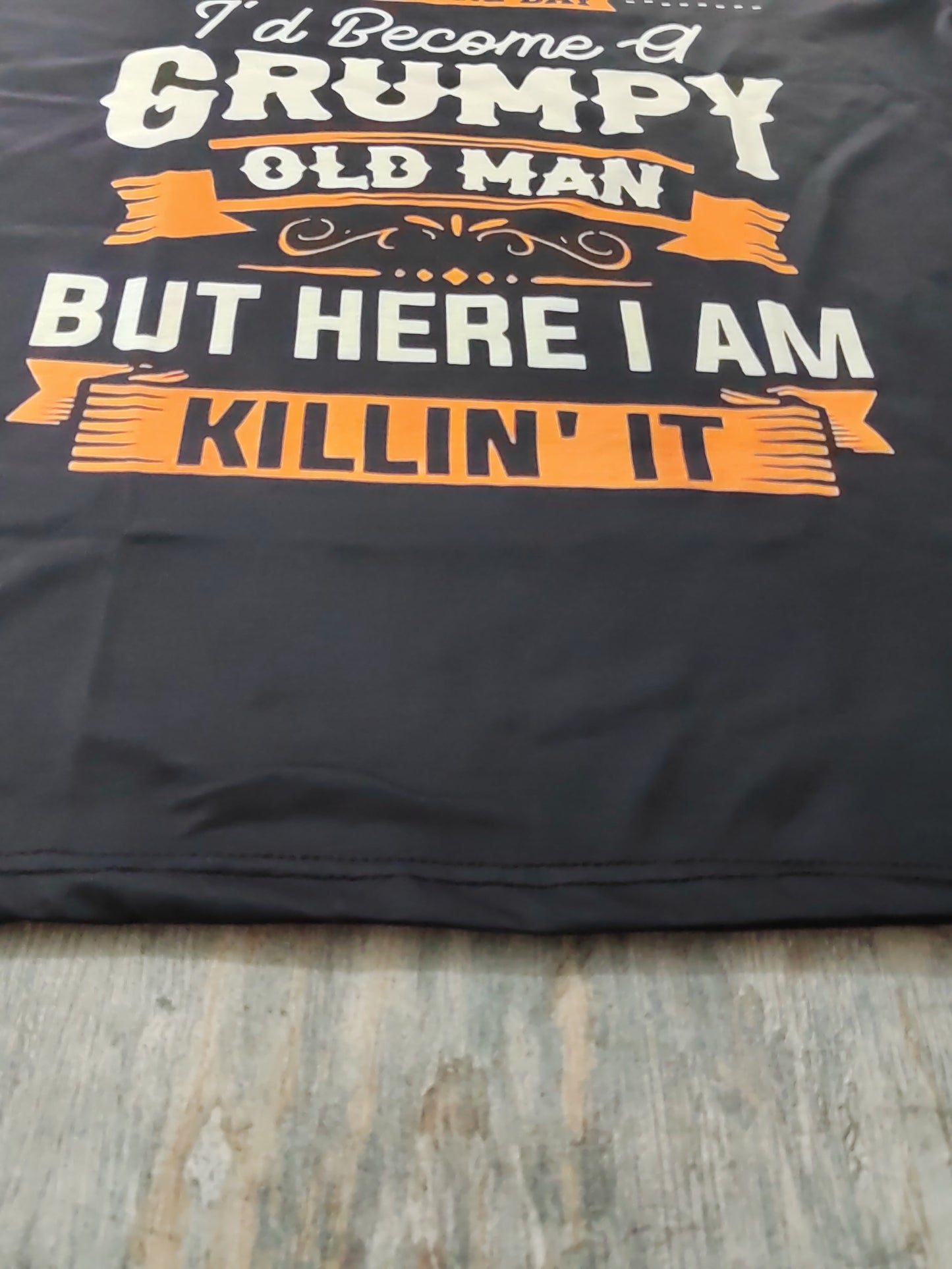 Summer Outdoor Leisure Old Man Letter Print Pattern Elastic Round Neck T-shirt Short Sleeved Fashionable Clothing Apparel/Shirt/Graphic Shirt SNULLO https://www.cyberehub.com