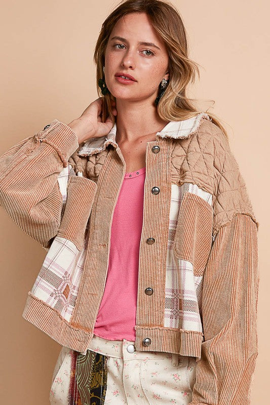 POL Corduroy Jacquard Patchwork Button Up Jacket Apparel Apparel POL Ship from USA TikTok Trendsi Trendsi https://www.cyberehub.com