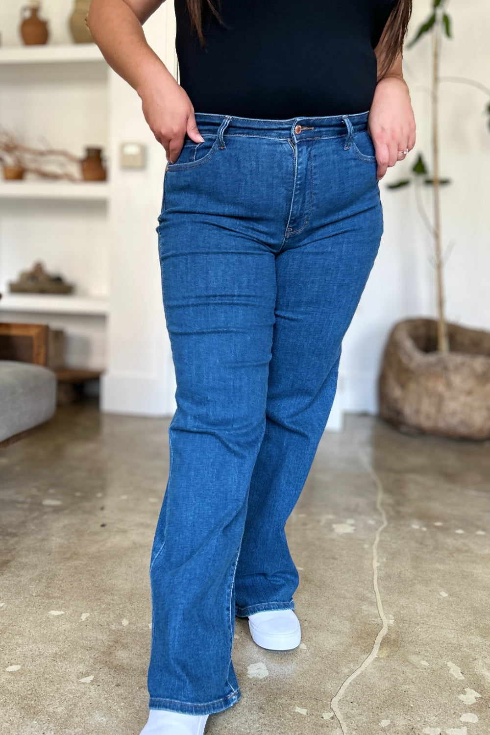 Judy Blue Full Size High Rise Straight Jeans Bottoms Bottoms Clothing Judy Blue Pants Ship from USA Women Trendsi https://www.cyberehub.com