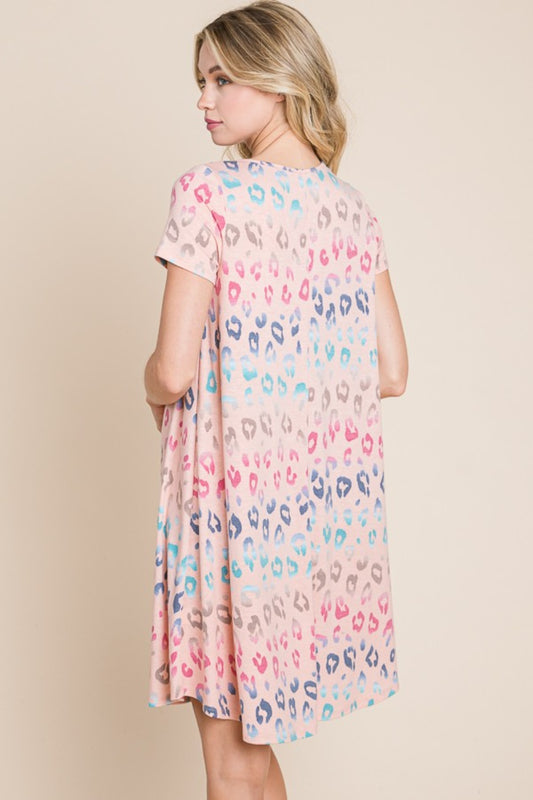 BOMBOM Leopard Round Neck Short Sleeve Dress Apparel/Dress BOMBOM Dress Ship from USA TikTok Trendsi USPS Walmart Walmart Apparel Trendsi https://www.cyberehub.com