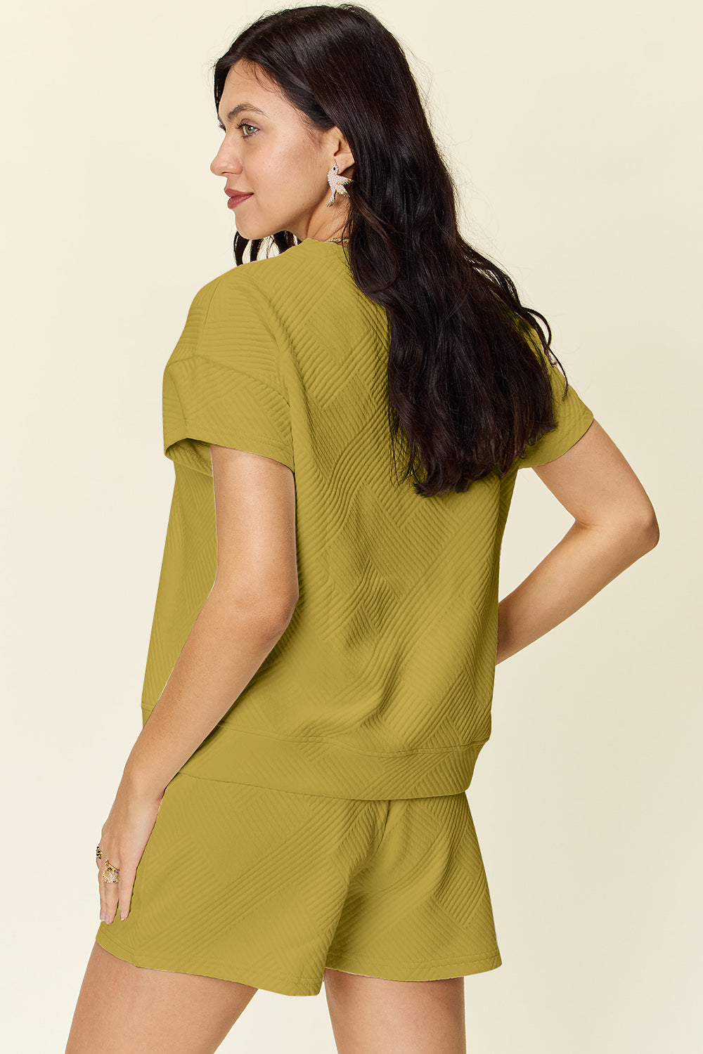 Double Take Full Size Texture Short Sleeve T-Shirt and Drawstring Shorts Set Apparel/Tops Double Take Ship from USA TikTok Tops Trendsi USPS Walmart Walmart Apparel Trendsi https://www.cyberehub.com