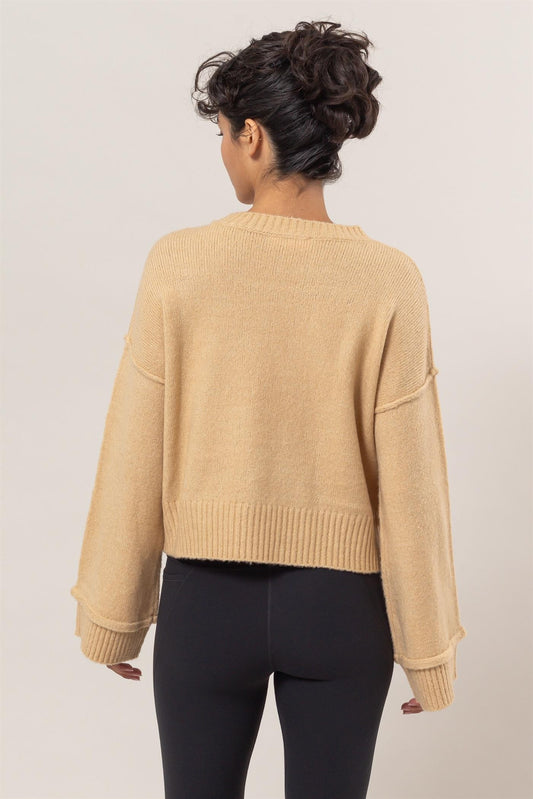 HYFVE Round Neck Dropped Shoulder Ribbed Sweater Tops/Jackets/Sweaters Clothing Tops HYFVE Ship from USA TikTok Trendsi USPS Walmart Trendsi https://www.cyberehub.com
