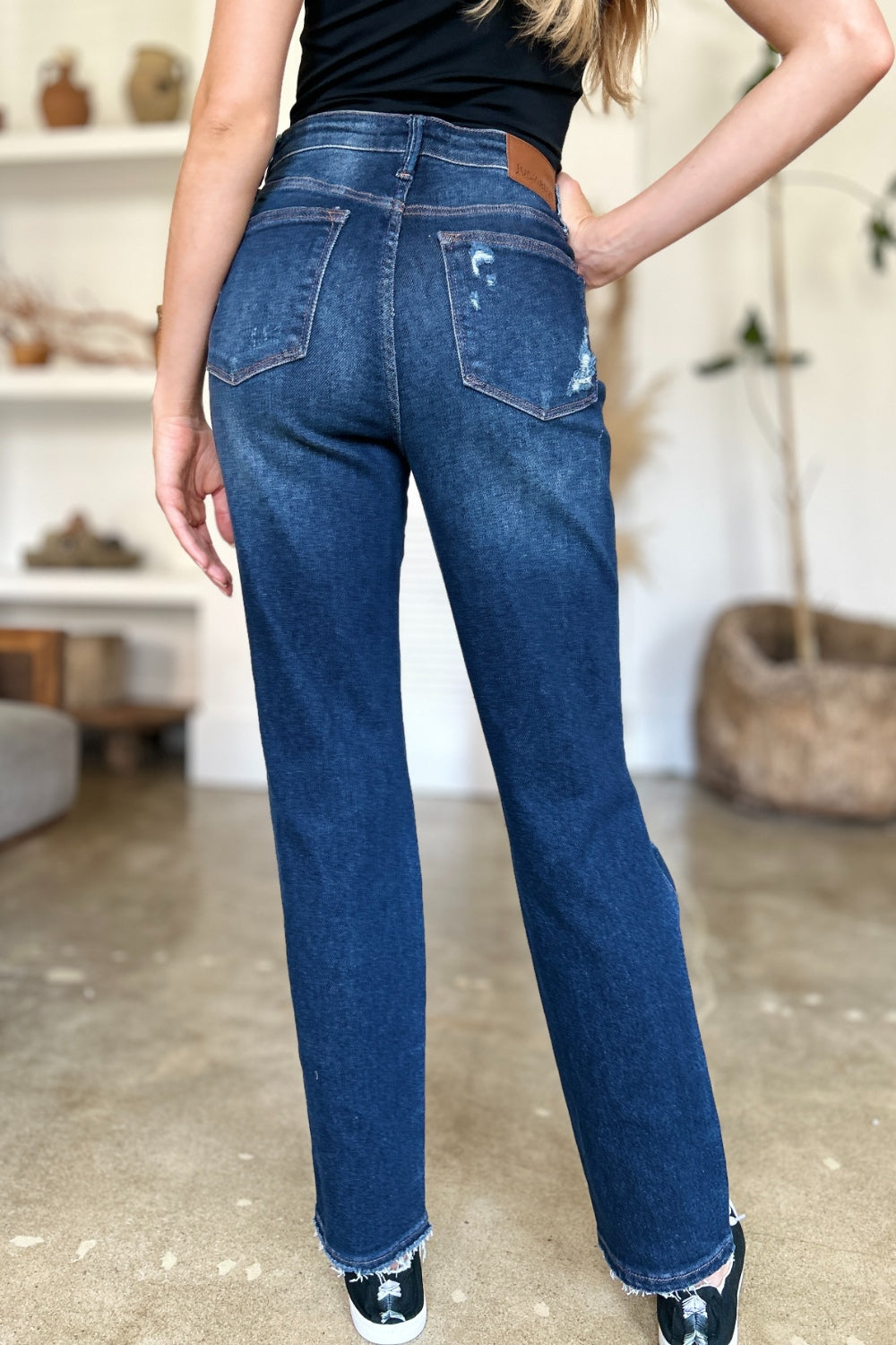 Judy Blue Full Size High Waist Rigid Magic Heavy Destroy Straight Jeans Bottoms Bottoms Clothing Judy Blue Pants Ship from USA Women Trendsi https://www.cyberehub.com