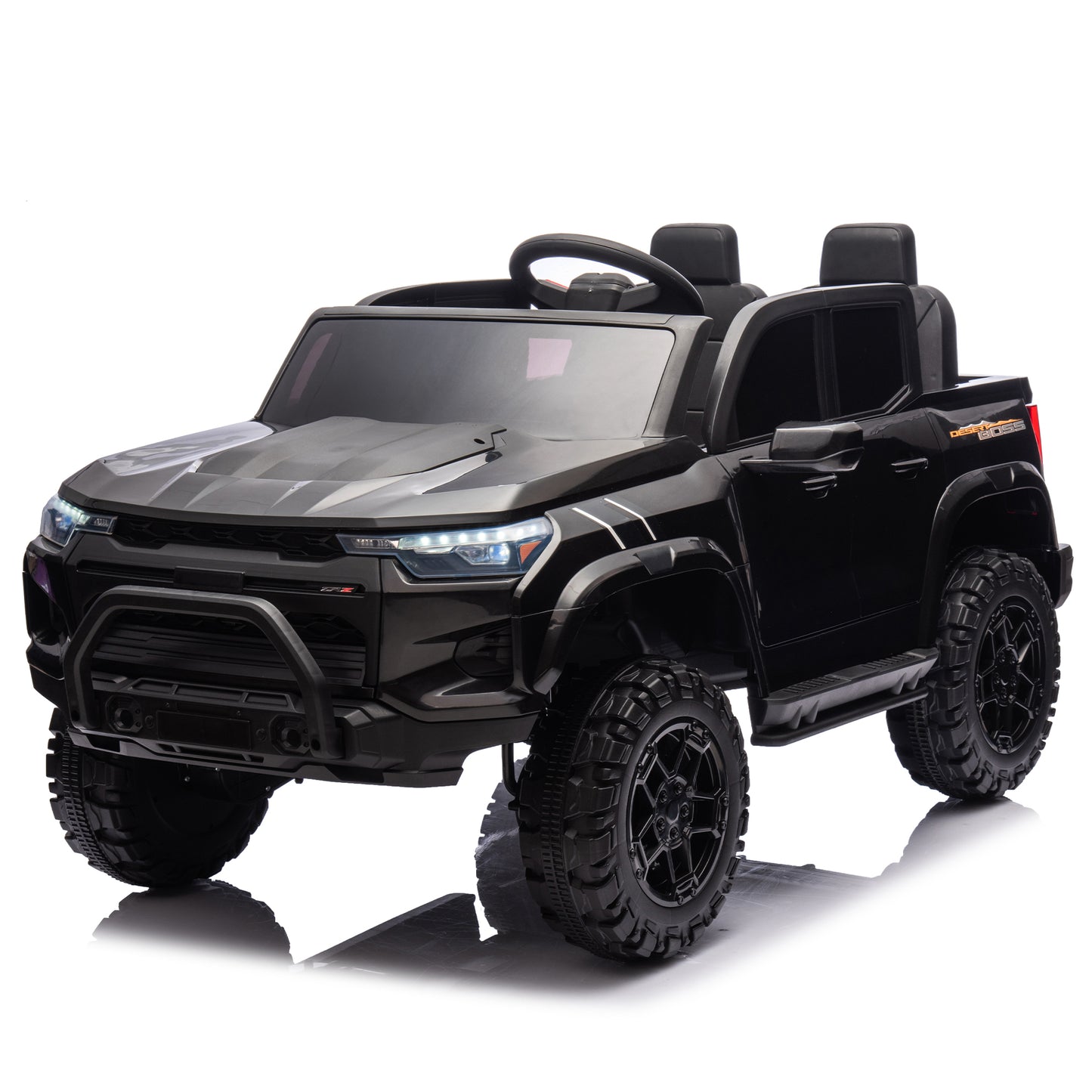 24V10A Two-seater Kids Ride On Electric Pickup, kids ride on toy W/parents remote control,4WD 800W motors,Two Safety belts,High Gate Safety Design,USB,Bluetooth, Speed 2.49-3.73MPH for kids aged 3+. Giga Kids Toys Giga https://www.cyberehub.com