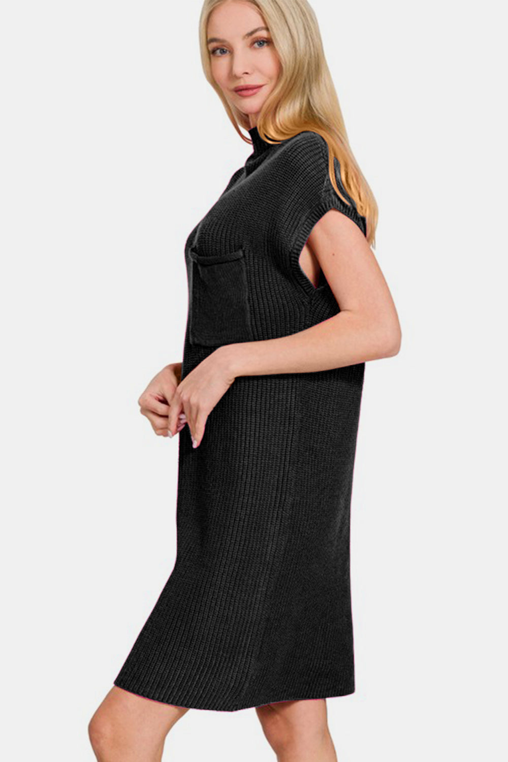 Zenana Mock Neck Short Sleeve Sweater Dress Apparel Apparel Ship from USA TikTok Trendsi Zenana Trendsi https://www.cyberehub.com