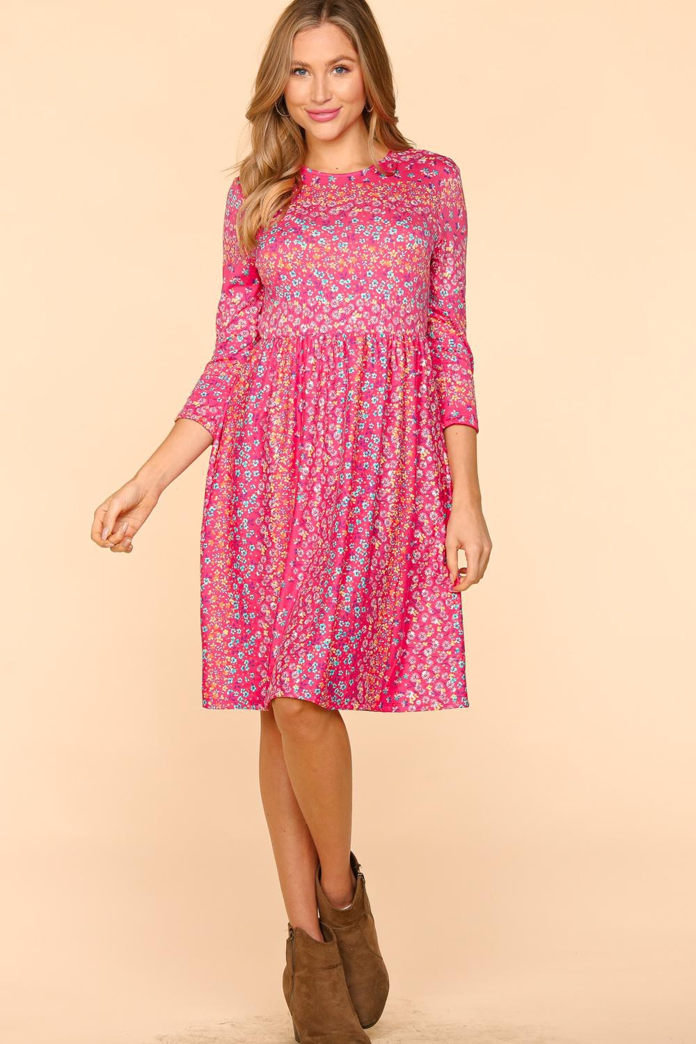Haptics Round Neck Floral Dress with Pockets Apparel/Dress Dress Haptics Ship from USA TikTok Trendsi USPS Walmart Walmart Apparel Trendsi https://www.cyberehub.com