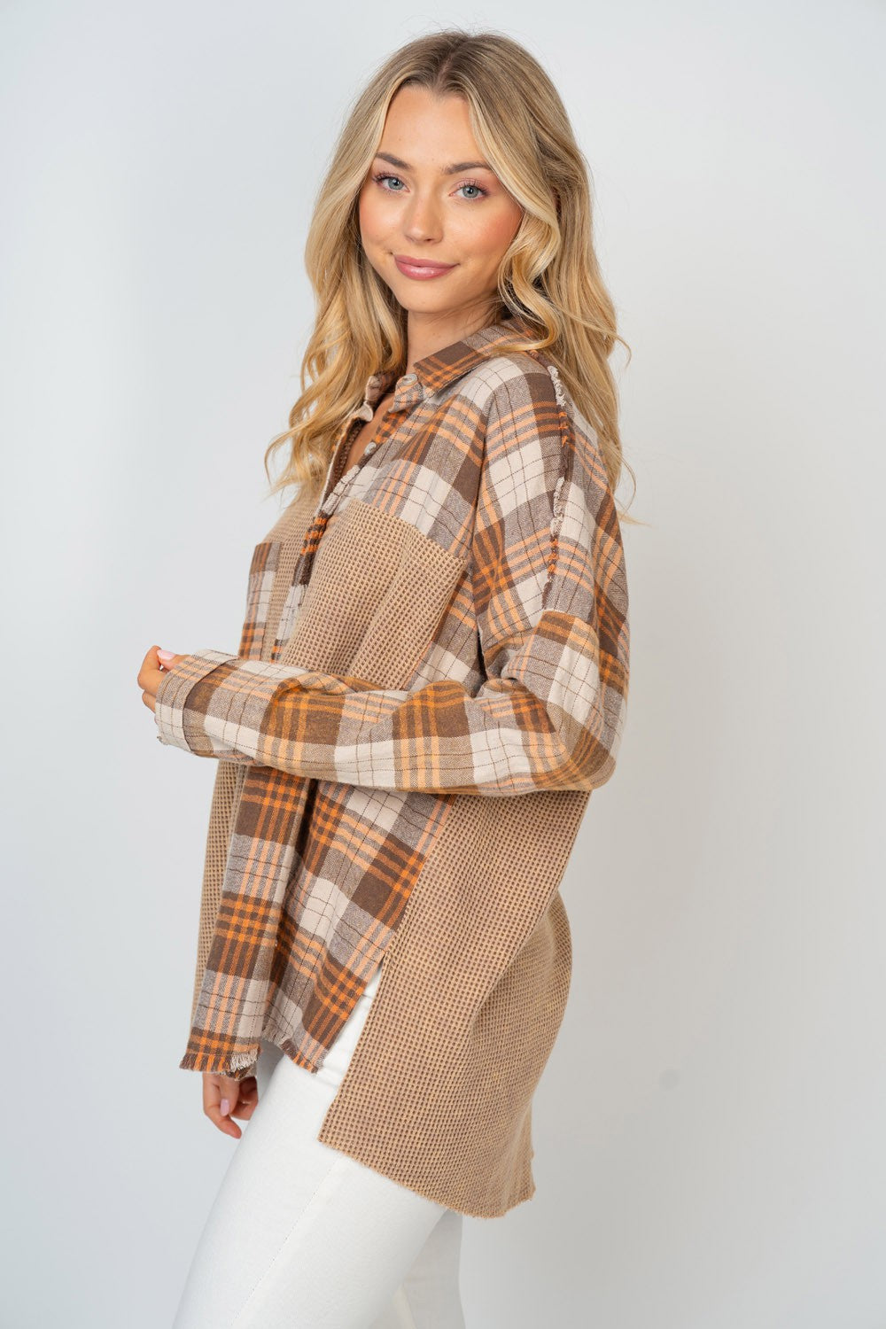 White Birch Full Size Contrast Plaid Button Down Shirt Tops/Jackets/Sweaters Clothing Tops Ship from USA TikTok Trendsi USPS Walmart White Birch Trendsi https://www.cyberehub.com