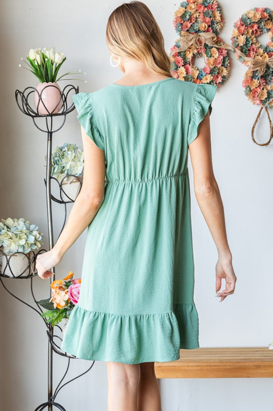 Heimish Full Size Short Sleeve V Neck Ruffled Hem Dress Apparel/Dress Dress Heimish Memorial Day Sale Ship from USA TikTok Trendsi USPS Walmart Walmart Apparel Trendsi https://www.cyberehub.com