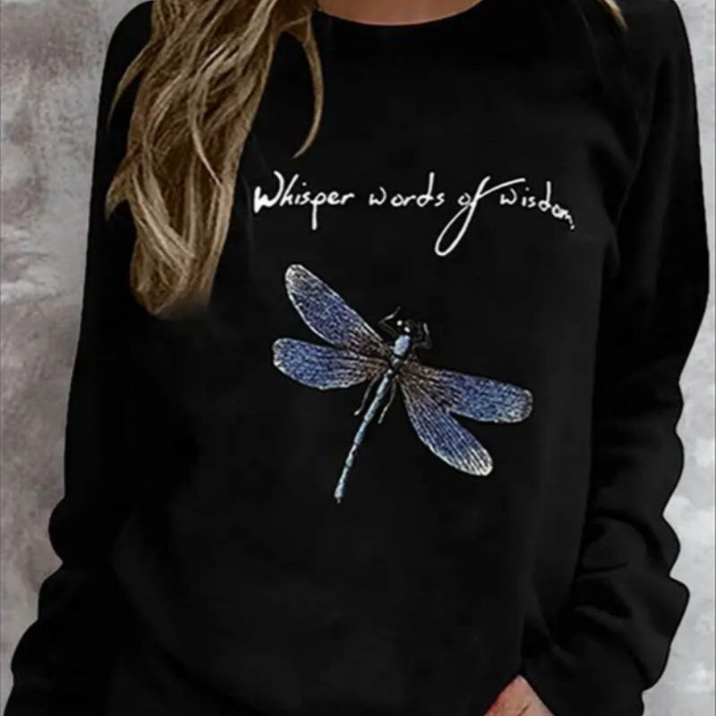 Women's Print Long-sleeved Hoodless Sweatshirt Apparel/Shirt/Graphic Shirt SNULLO https://www.cyberehub.com
