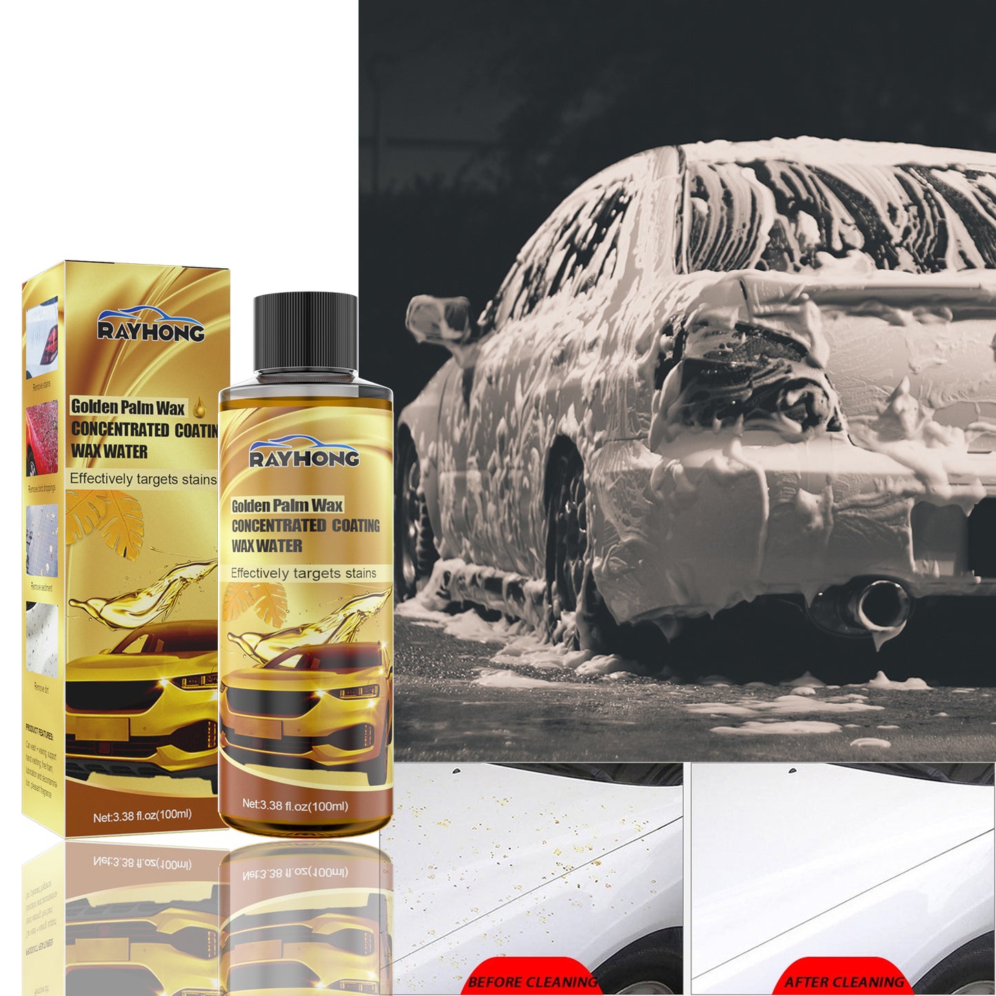Golden Palm Wax Concentrated Coating Wax Water, Foam Cleaning Agent Special Decontamination Coating Car Wash Wax Water Automotive Eprolo https://www.cyberehub.com