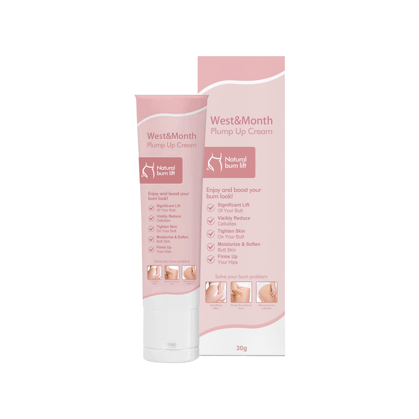 West&Mooth Body Plump Up Cream, Firming And Lifting Hips Highlights Curves And Volumizing Hips Cream default title Health Eprolo https://www.cyberehub.com