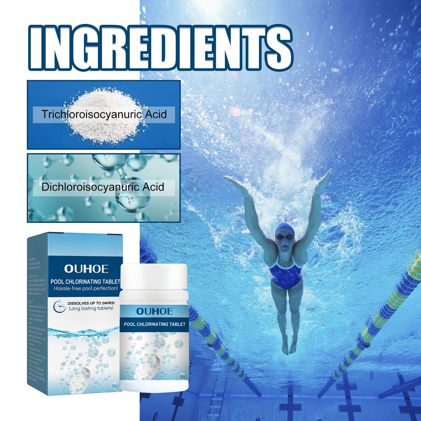 Pool Chlorinated Tablet, Water Quality Cleaning, Odor Removal Instant Multi-Functional Effervescent Tablet Health Eprolo https://www.cyberehub.com