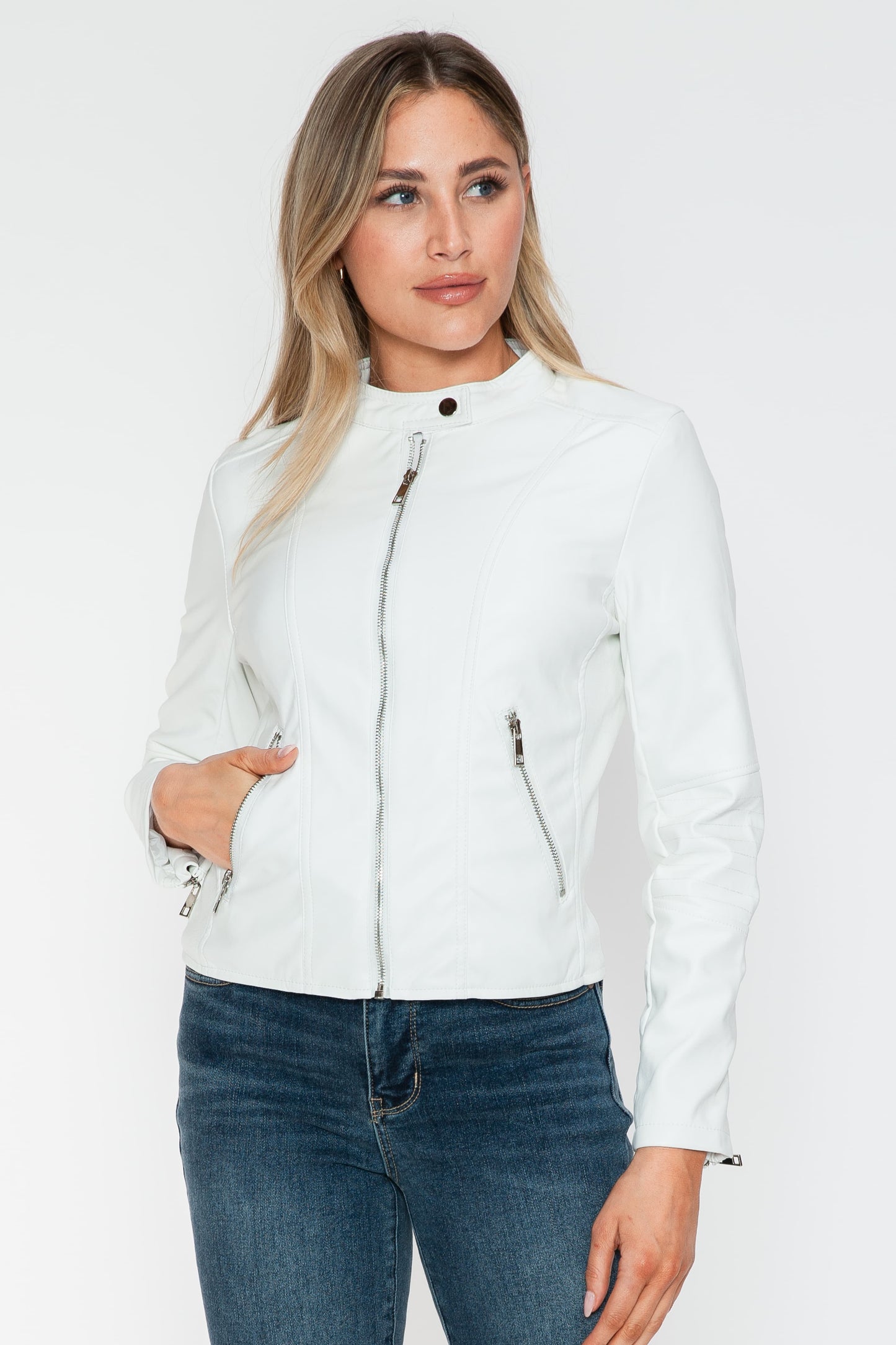 Snobbish PU Leather Zip Up Jacket with Pockets Tops/Jackets/Sweaters Clothing Tops Ship from USA Snobbish TikTok Trendsi USPS Walmart Trendsi https://www.cyberehub.com
