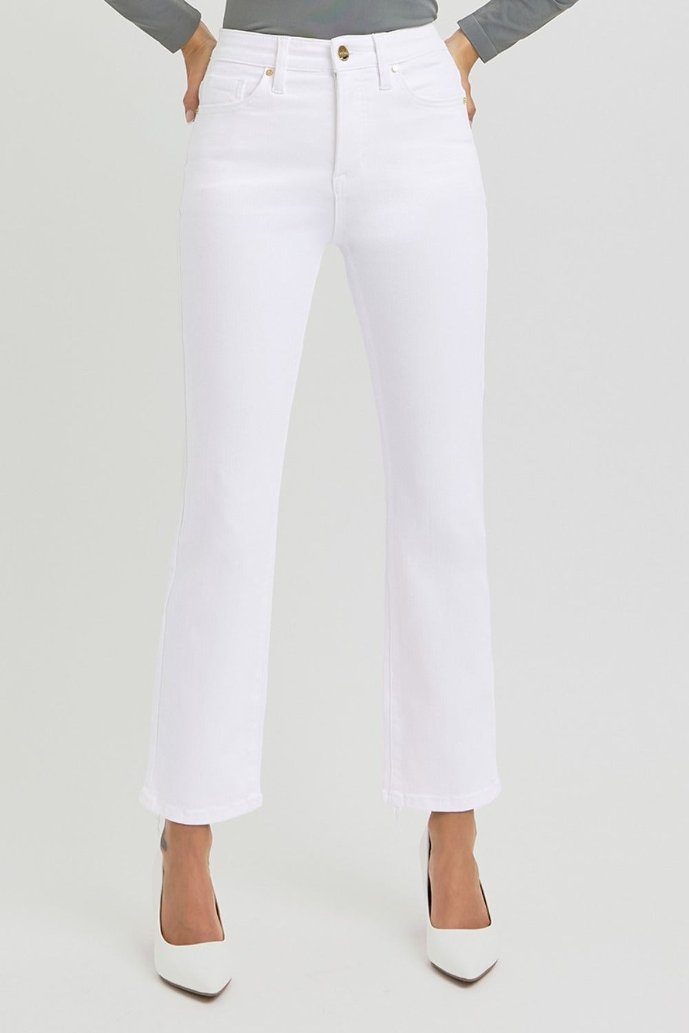 RISEN Full Size Tummy Control Elastic Band High Rise Crop Straight Jeans Bottoms Bottoms Clothing Pants RISEN Ship from USA Women Trendsi https://www.cyberehub.com