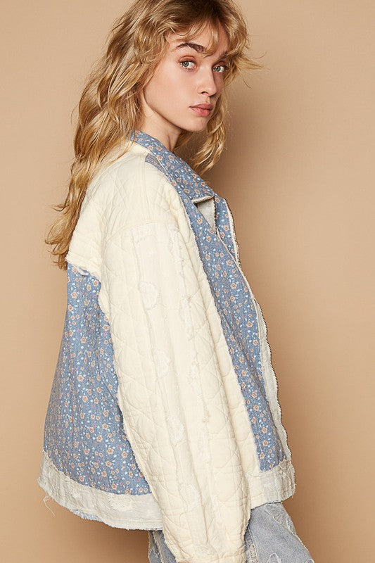 POL Floral Patchwork Zip Up Long Sleeve Jacket Apparel Apparel POL Ship from USA TikTok Trendsi Trendsi https://www.cyberehub.com