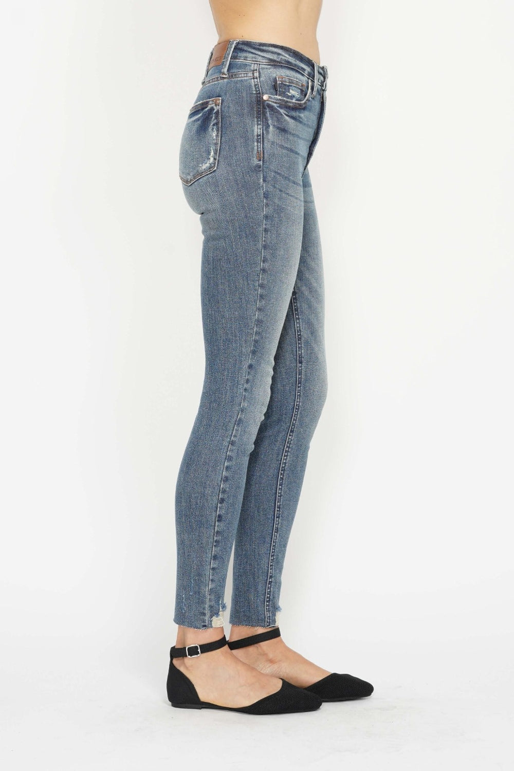 Judy Blue Full Size Tummy Control Vintage Wash Hem Destroy Skinny Jeans Bottoms Bottoms Clothing Judy Blue Ship from USA Women Trendsi https://www.cyberehub.com
