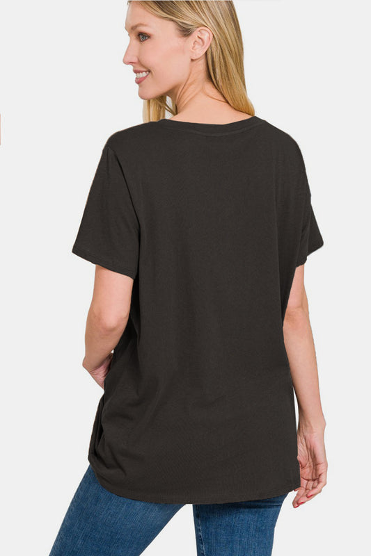 Zenana Full Size V-Neck Short Sleeve T-Shirt Apparel/Tops Ship from USA TikTok Tops Trendsi USPS Walmart Walmart Apparel Zenana Trendsi https://www.cyberehub.com