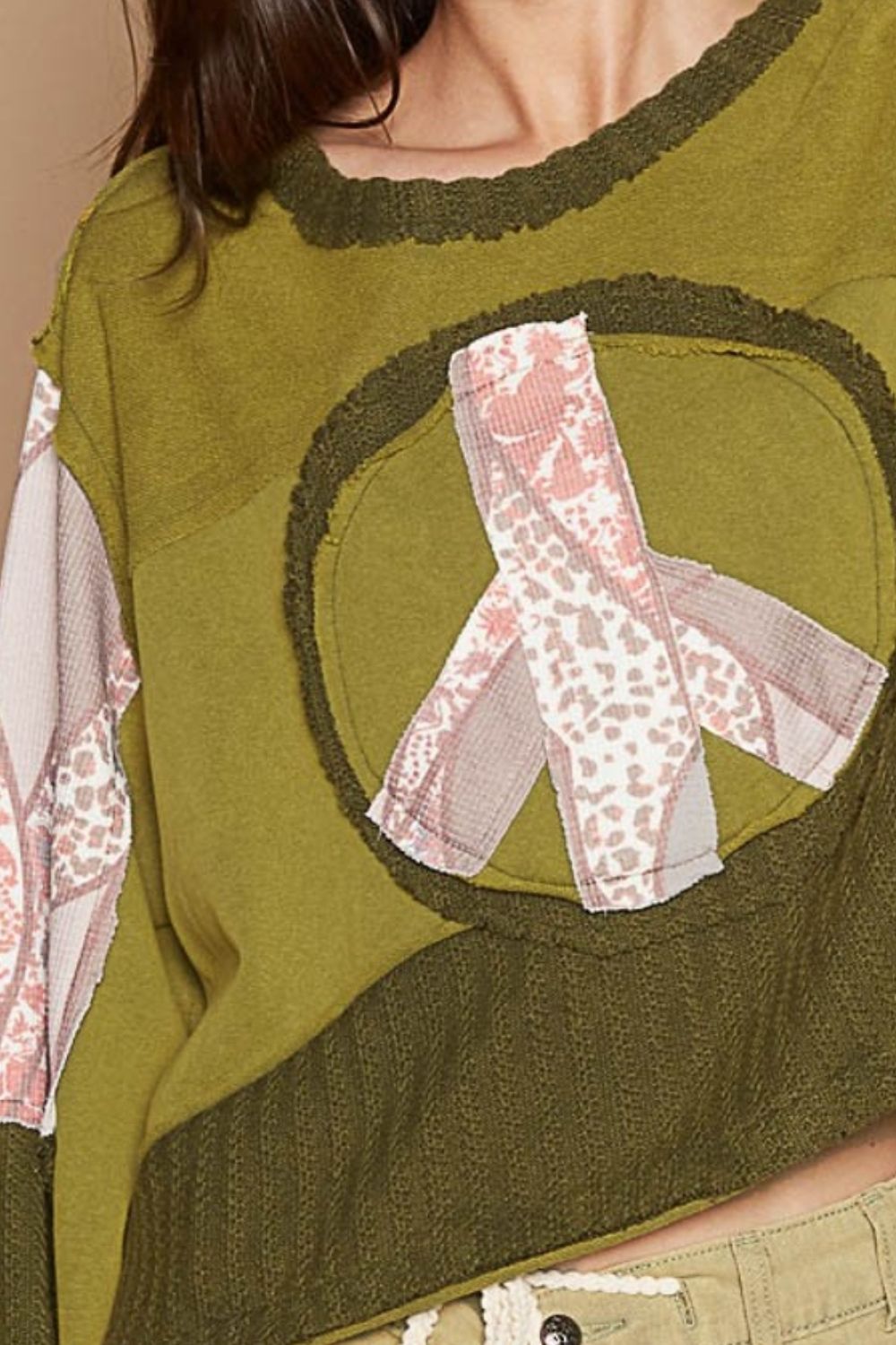 POL Long Sleeve Cut Sew Peace Emblem Top Apparel/Tops POL Ship from USA TikTok Tops Trendsi USPS Walmart Walmart Apparel Trendsi https://www.cyberehub.com
