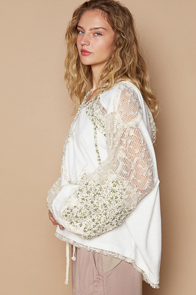 POL Star Patch Lace Contrast Long Sleeve Hooded Top Apparel/Tops POL Ship from USA TikTok Tops Trendsi USPS Walmart Walmart Apparel Trendsi https://www.cyberehub.com