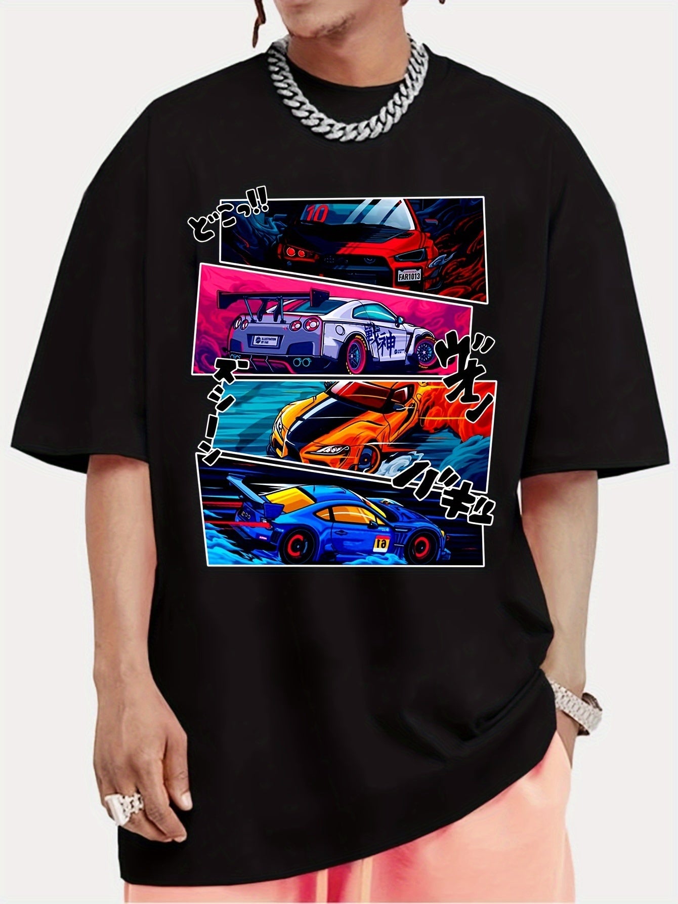 Men's Street Style Short Sleeved Round Neck T-shirt With Summer Outdoor Sports Car Pattern Print Apparel/Shirt/Graphic Shirt SNULLO https://www.cyberehub.com