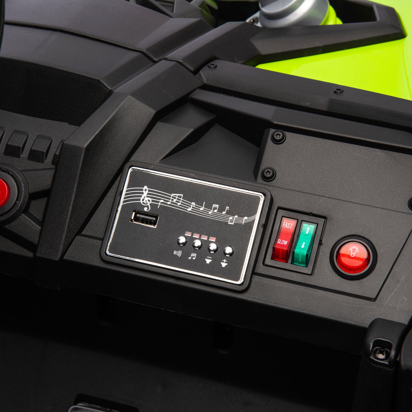 24V Two-Seater Kids Ride On UTV W/Parents Remote Control,Four-Wheel Suspension,Slow Start,Large wheel design,Anti-collision bar,Storage space,Music,USB,Bluetooth,Volume control,LED lights for Kids 3+. Giga Kids Toys Giga https://www.cyberehub.com