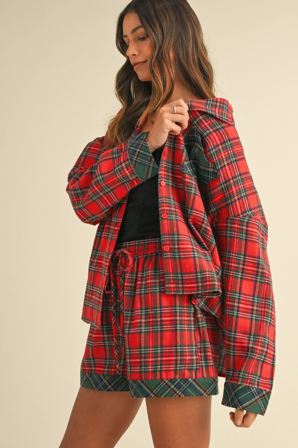Annie Wear Contrast Plaid Long Sleeve Top and Shorts Set Apparel Annie Wear Apparel Ship from USA TikTok Trendsi Trendsi https://www.cyberehub.com