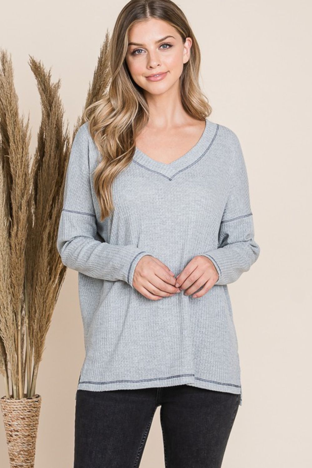 Reborn J V Neck Long Sleeve Top Tops/Jackets/Sweaters Clothing Tops Reborn J Ship from USA TikTok Trendsi USPS Walmart Trendsi https://www.cyberehub.com